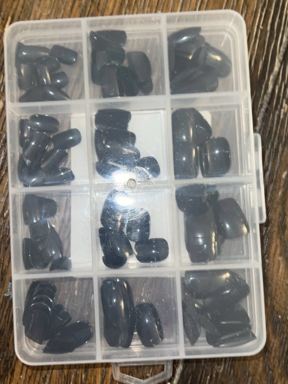 Black Press-On Nail Set in Organizer #526